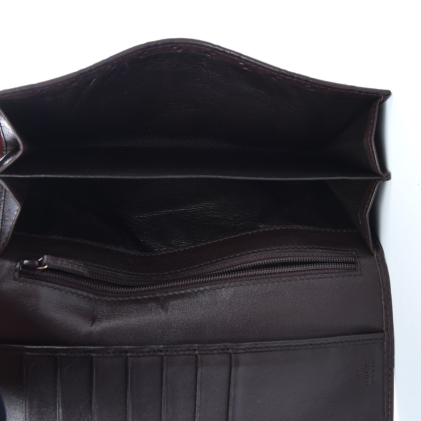 Guccissima Signature GG Pierce Continental Wallet Chocolate