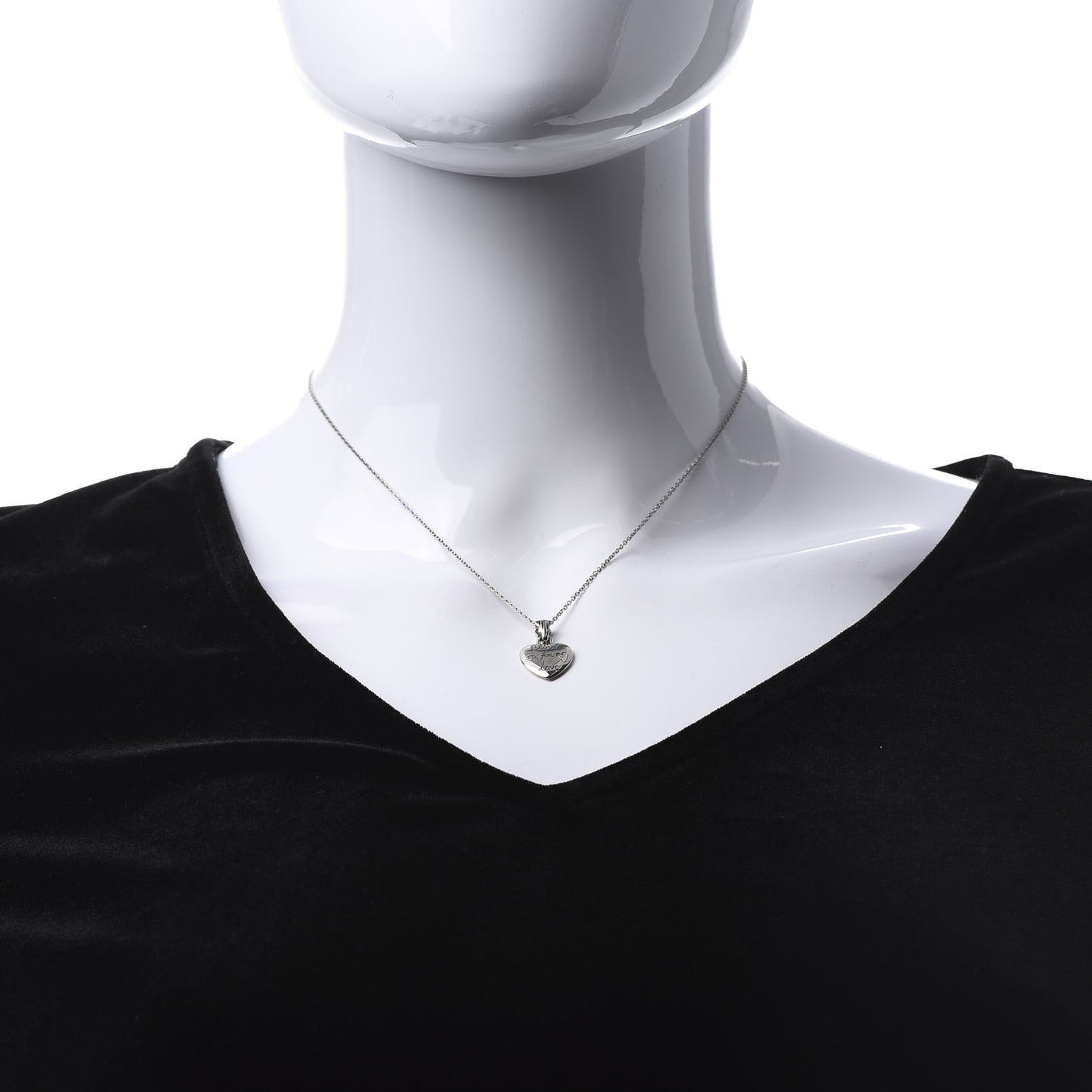 Sterling Silver Blind for Love Heart Pendant Necklace