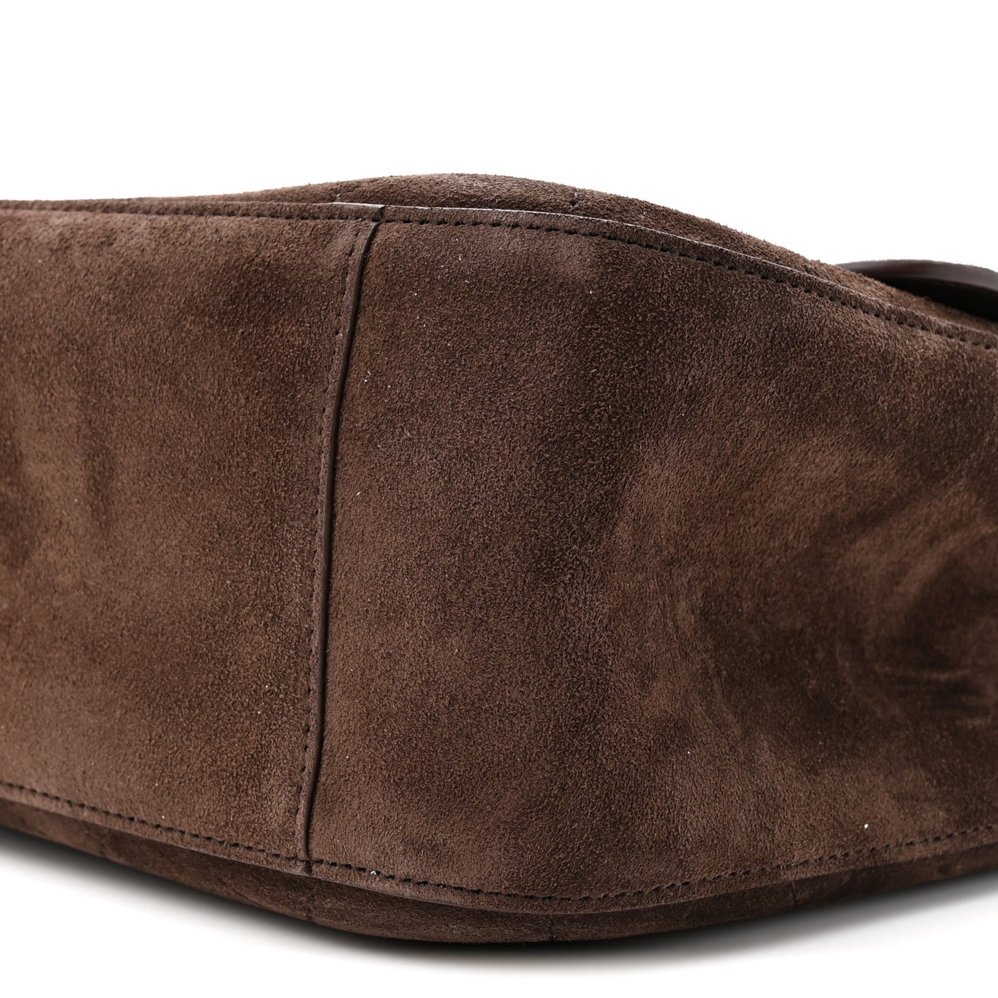 Suede Calfskin Small Souplissimo Maxi Flap Dark Brown