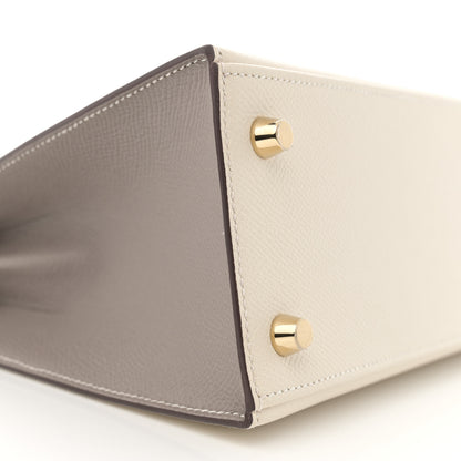 Hermes Epsom Bi-Color Horseshoe Kelly Sellier 25 Craie Gris Asphalte 9 of 10