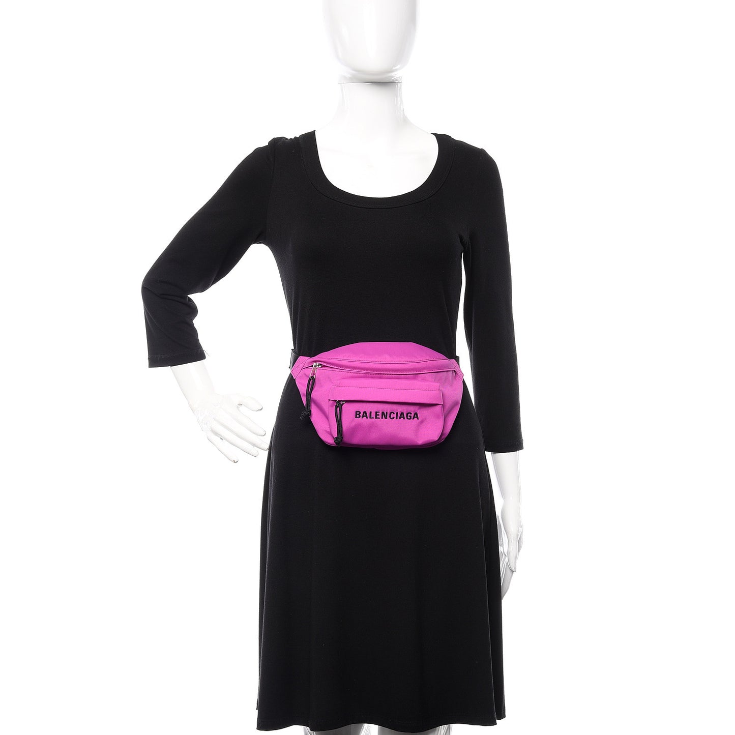 Sport Nylon Logo Embroidered Small Wheel Beltpack Fuchsia Black