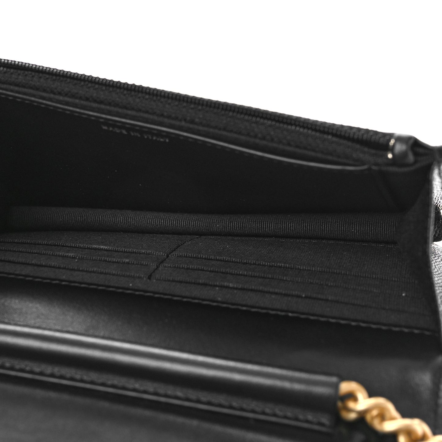 Caviar Quilted Boy Wallet On Chain WOC Black