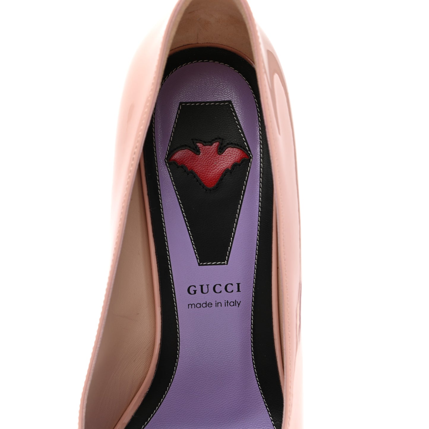 Patent GG Bow Sadie Spike Mid Heel Pumps 38.5 Perfect Pink