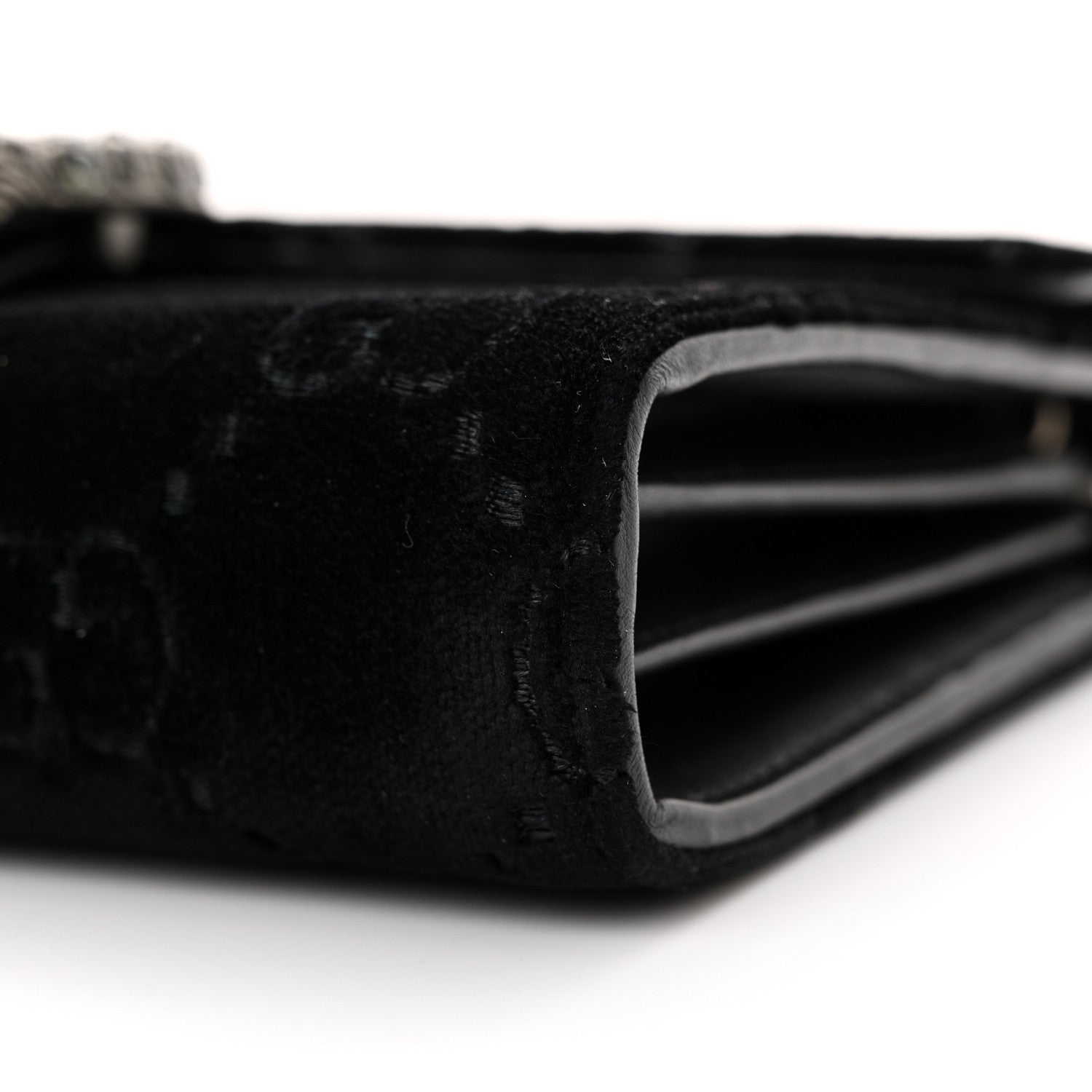 Gucci Velvet GG Monogram Mini Dionysus Chain Wallet Black 10 of 10