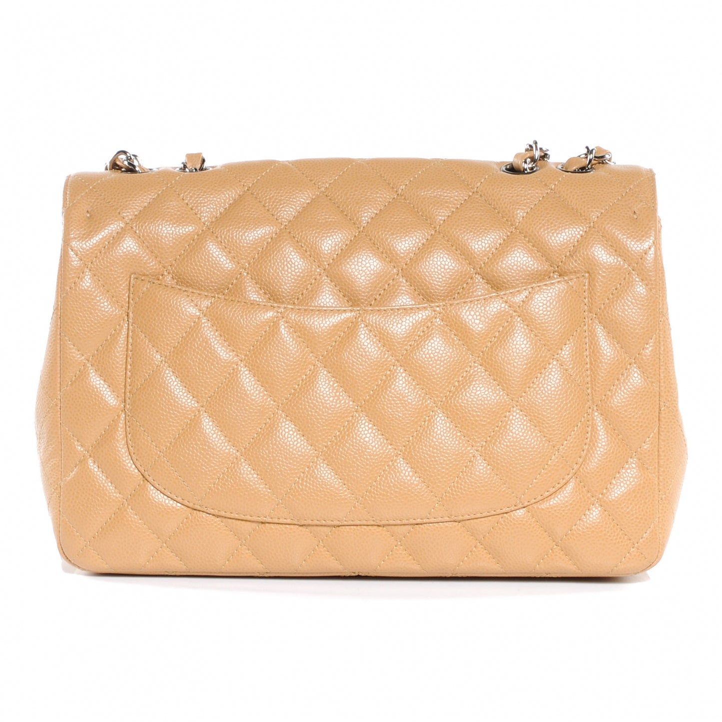 Caviar Jumbo Single Flap Beige