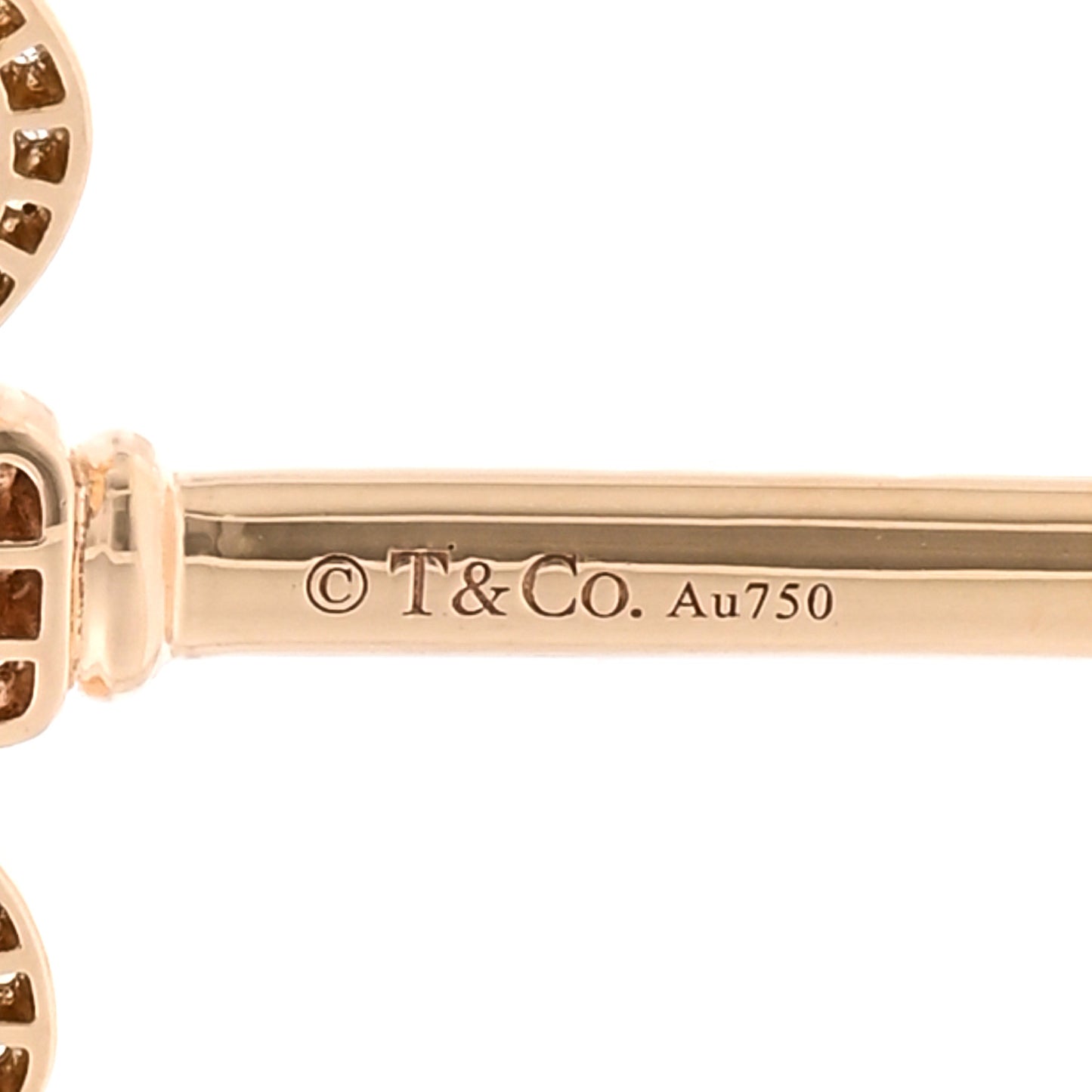 18K Rose Gold Diamond .37ct Fleur De Lis Key Pendant