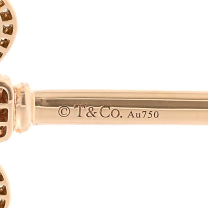 Tiffany 18K Rose Gold Diamond .37ct Fleur De Lis Key Pendant 4 of 5