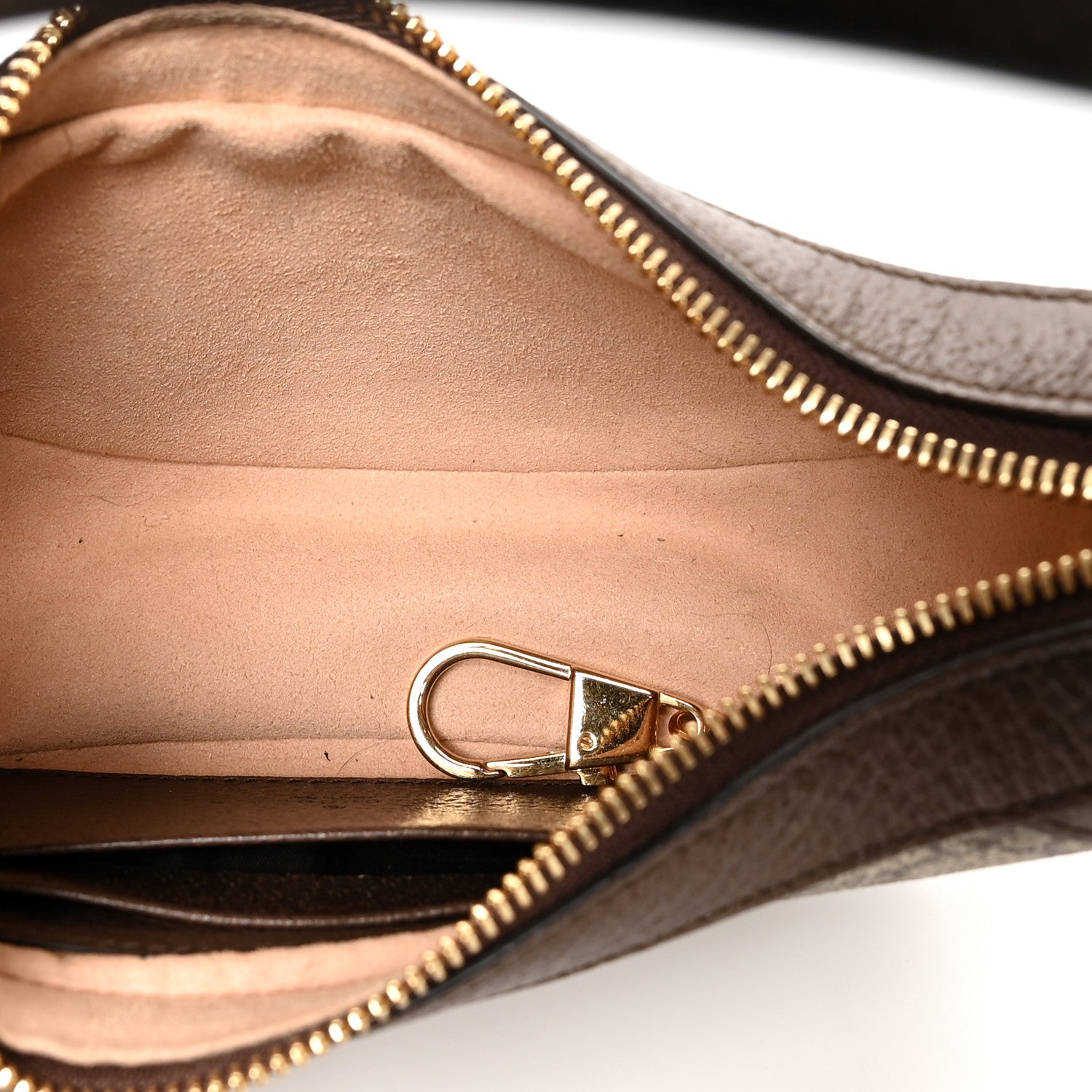Gucci GG Supreme Monogram Textured Calfskin Web Mini Ophidia Half Moon Hobo Beige Ebony New Acero 5 of 9