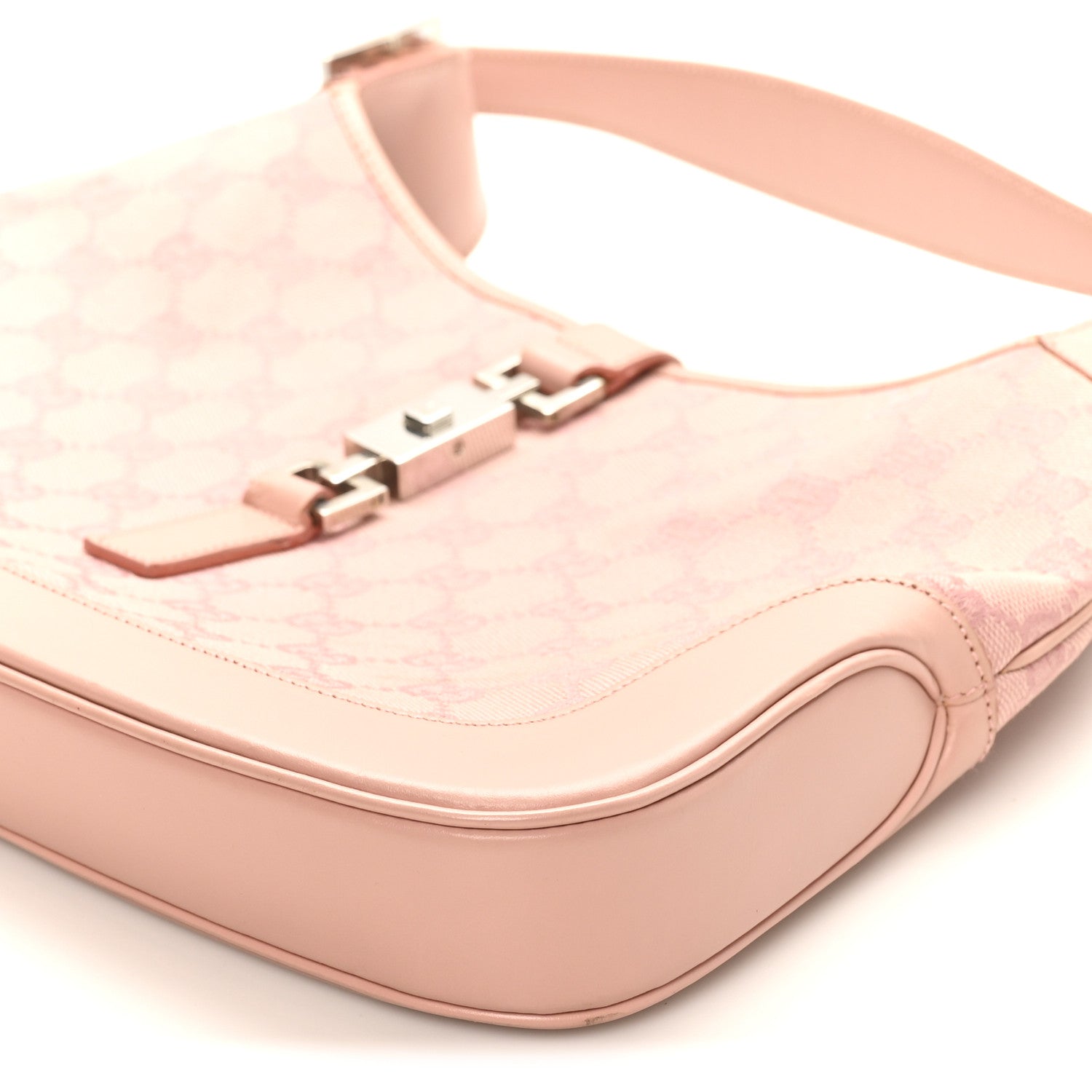 Gucci Monogram Small Jackie O Hobo Pink 10 of 13