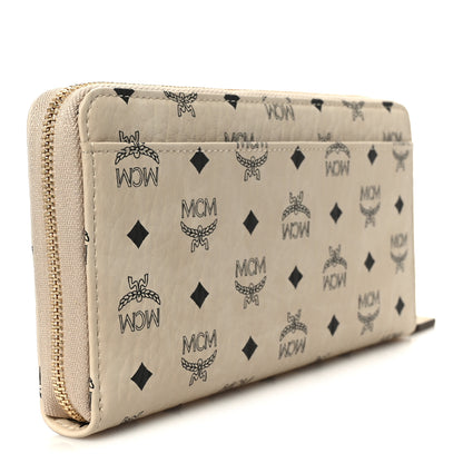 MCM Visetos Large Zip Around Large Wallet Beige 3 of 9