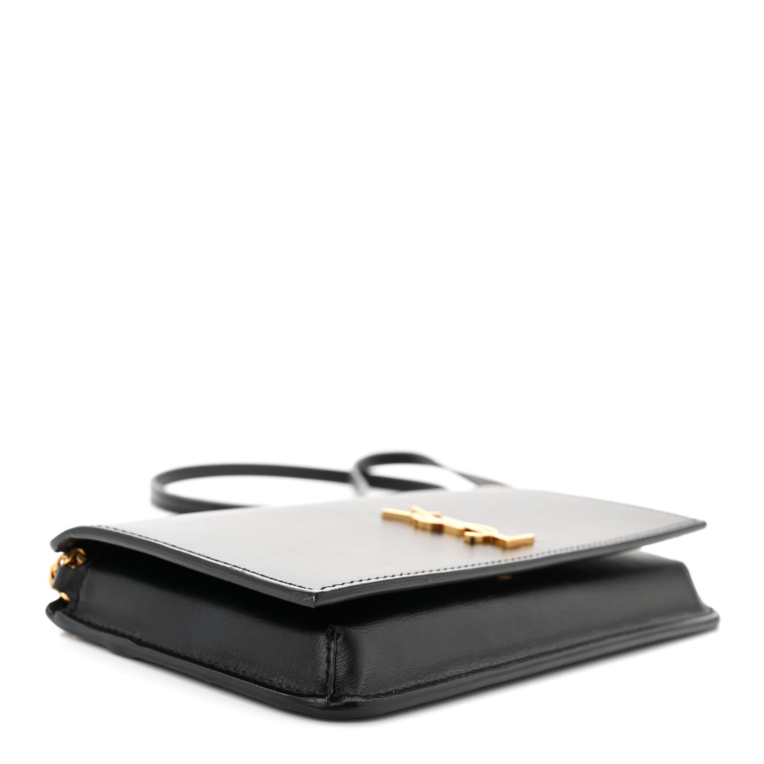 Saint Laurent Grained Calfskin Monogram Phone Holder Crossbody Black 4 of 9