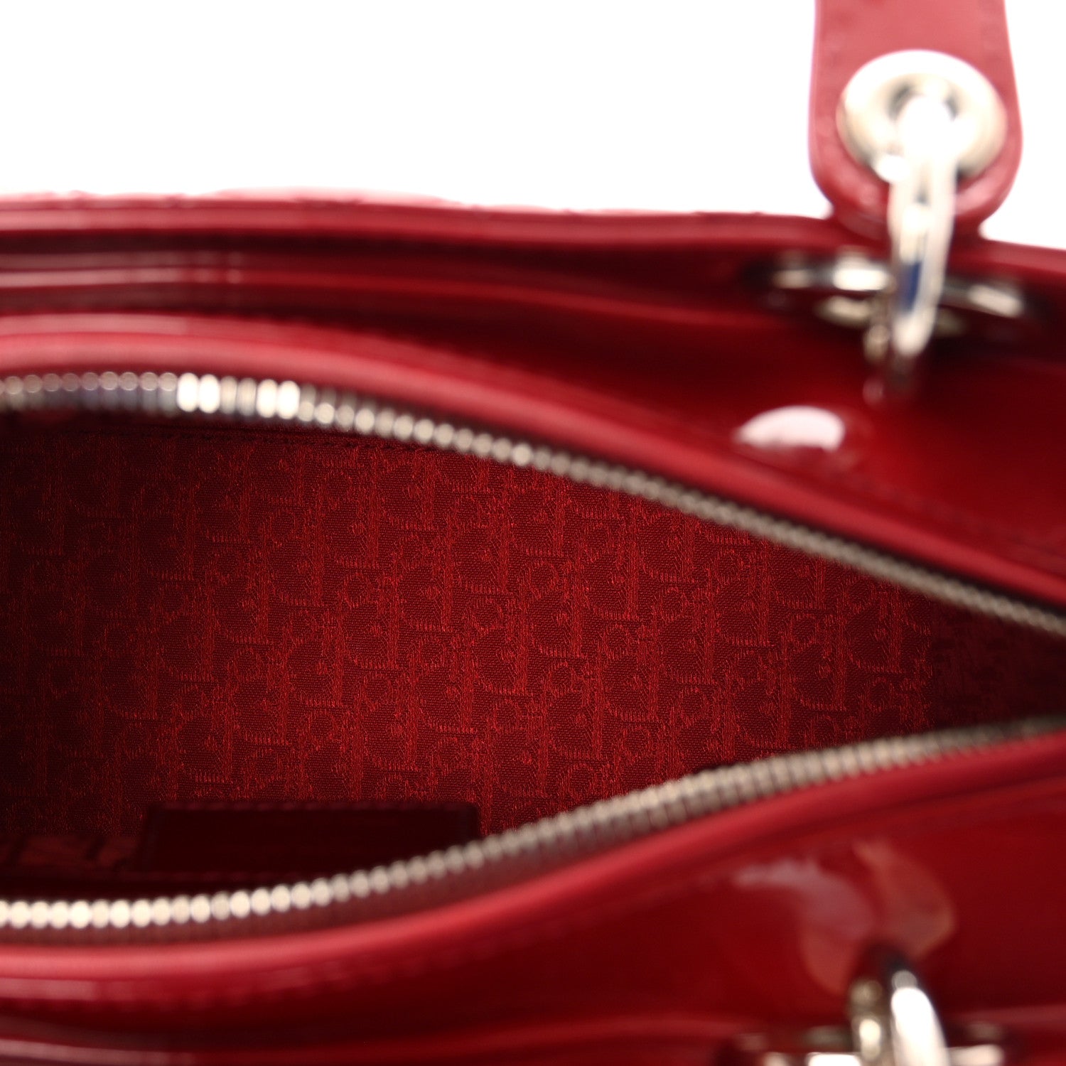 Christian Dior Patent Cannage Medium Lady Dior Red 6 of 10