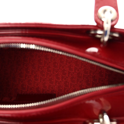 Christian Dior Patent Cannage Medium Lady Dior Red 6 of 10