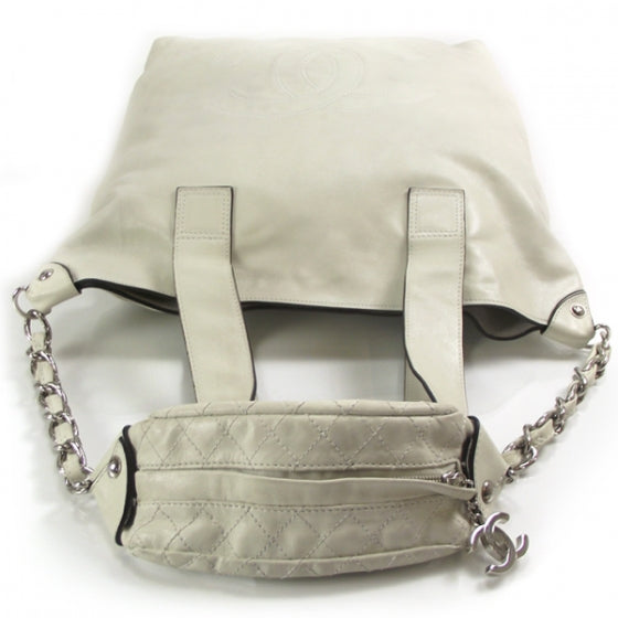 Lambskin N/S Edgy Tote Ivory