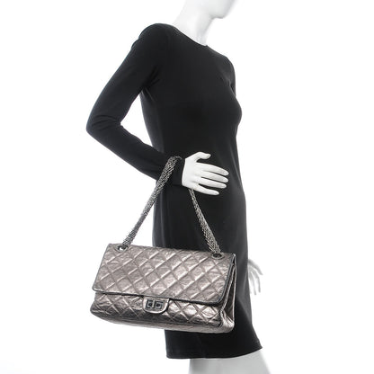 Chanel Metallic Aged Calfskin Quilted 2.55 Reissue 228 Flap Dark Silver 2 of 10