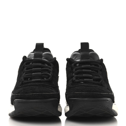 Chanel Suede Calfskin Nylon Grosgrain CC Sneakers 37 Black 3 of 9