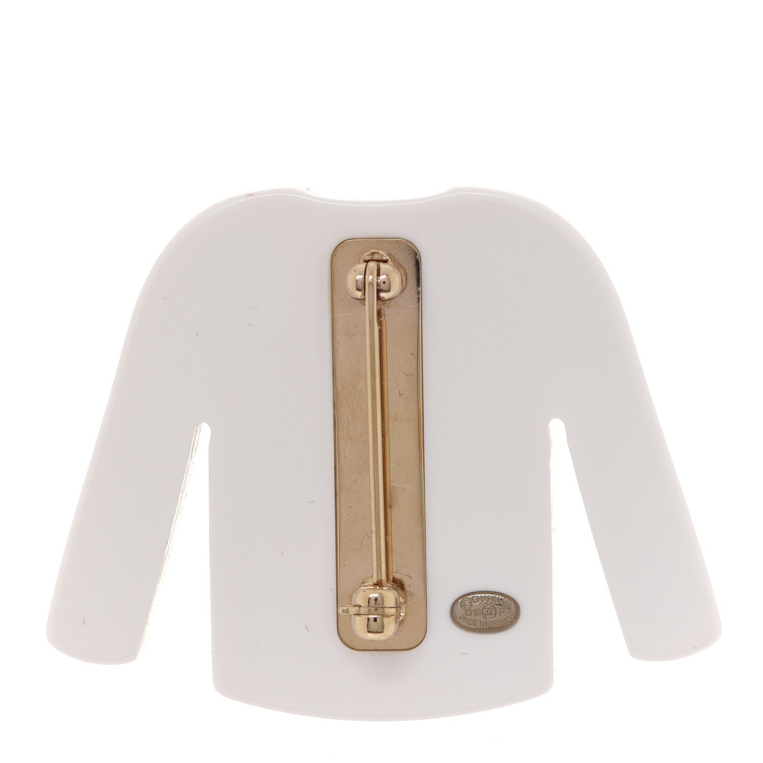 Chanel Resin Pearl Tweed Cardigan CC Brooch Black White 3 of 5