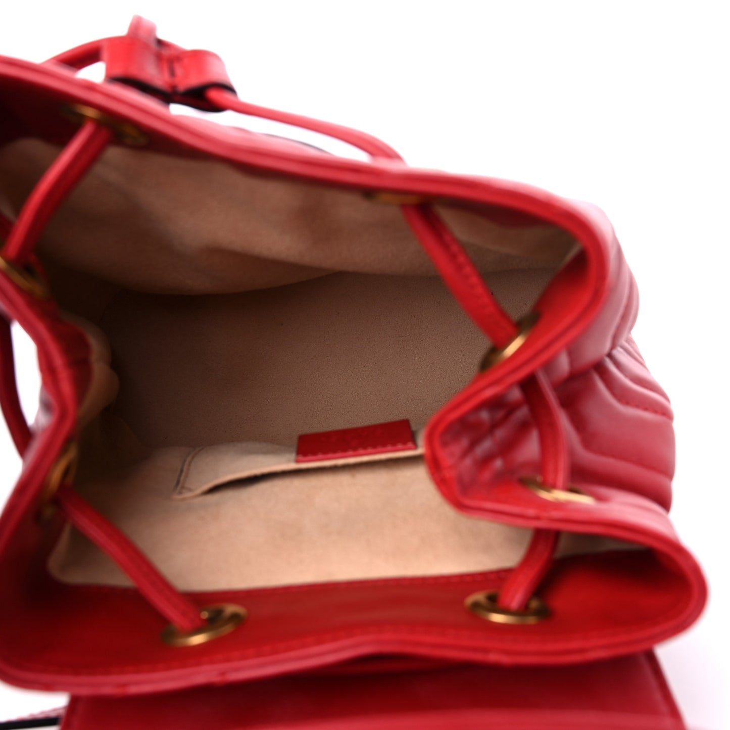 Calfskin Matelasse GG Marmont Flap Backpack Hibiscus Red