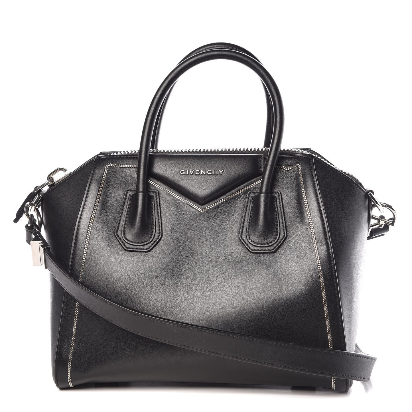Buffed Calfskin Small Chain Antigona Black