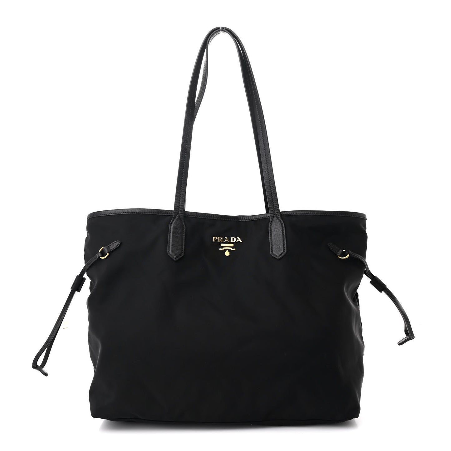 Tessuto Nylon Saffiano Shopping Tote Black