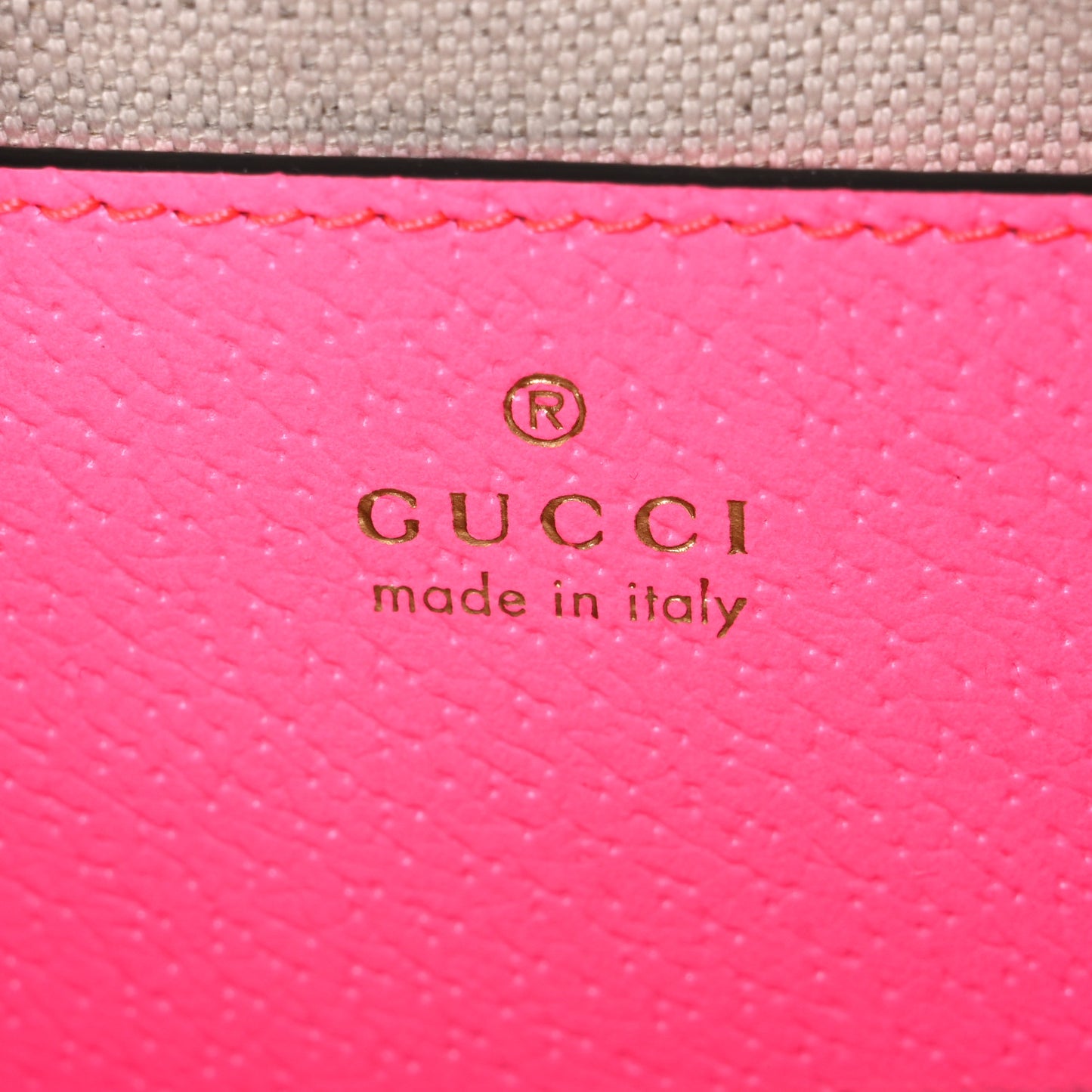 GG Supreme Monogram Textured Dollar Calfskin Web Ophidia Small Crossbody Bag Beige Ebony Fuchsia