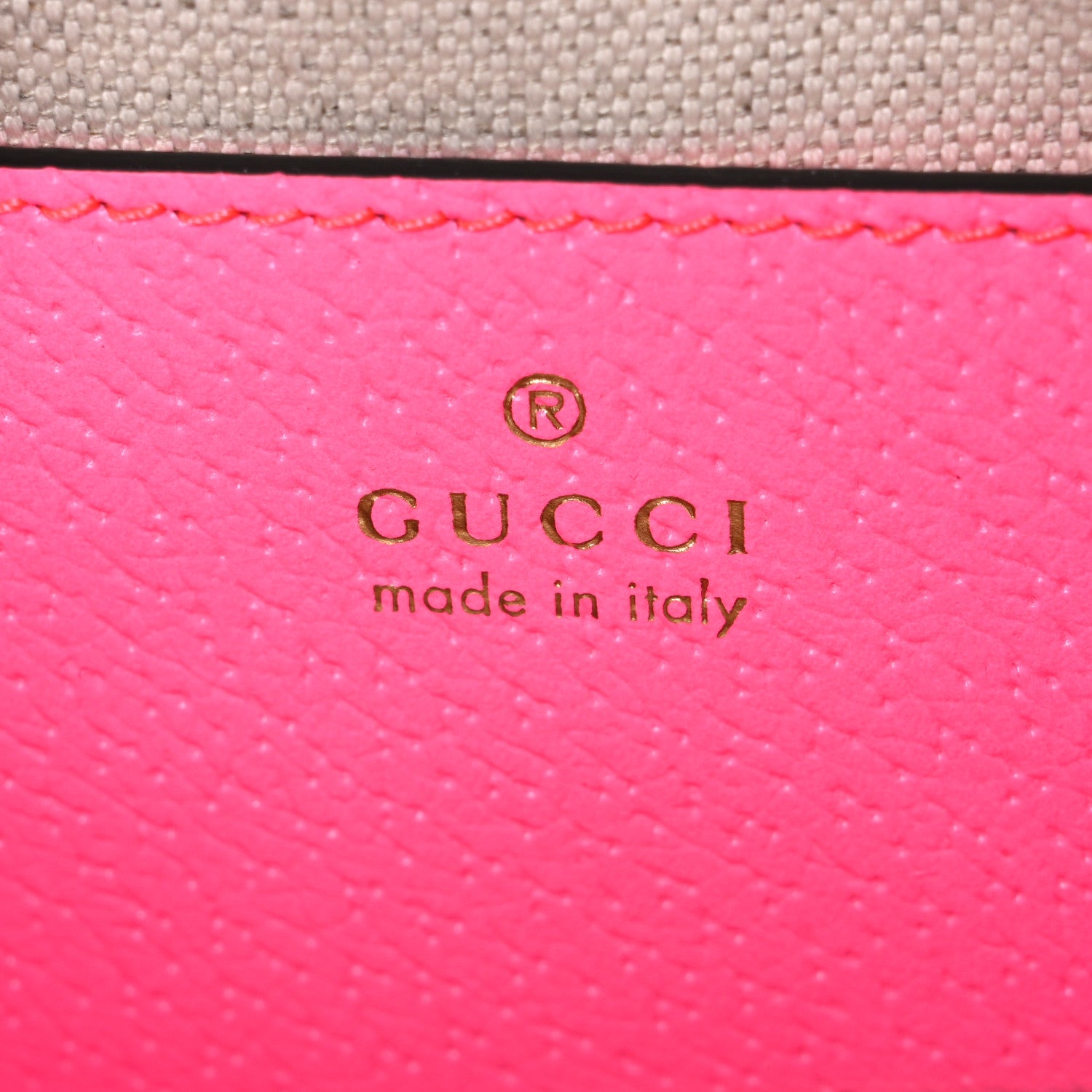 Gucci GG Supreme Monogram Textured Dollar Calfskin Web Ophidia Small Crossbody Bag Beige Ebony Fuchsia 6 of 10