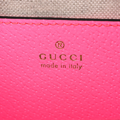 Gucci GG Supreme Monogram Textured Dollar Calfskin Web Ophidia Small Crossbody Bag Beige Ebony Fuchsia 6 of 10