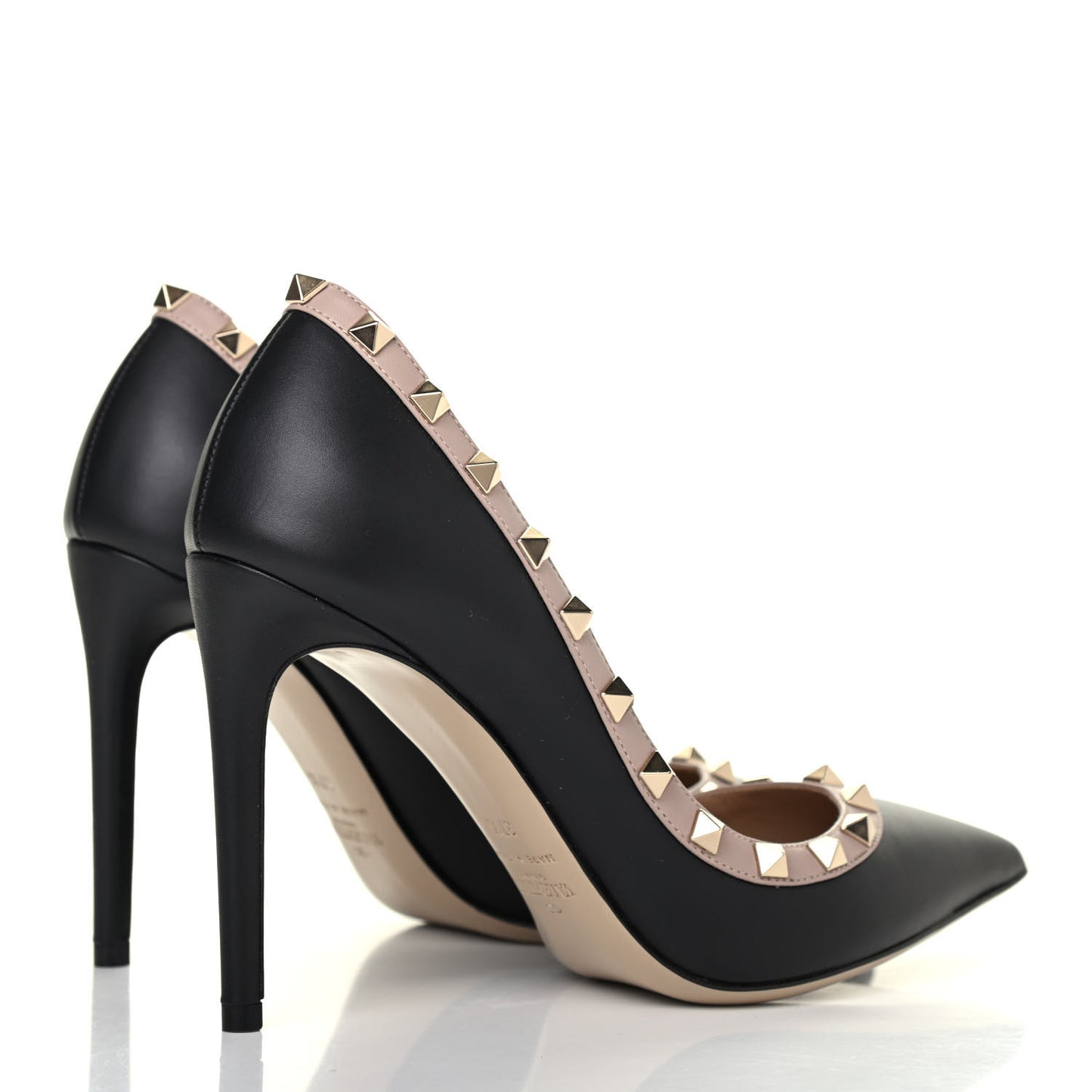 Nappa Rockstud 100mm Pumps 37.5 Black Poudre
