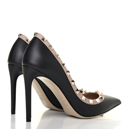 Valentino Garavani Nappa Rockstud 100mm Pumps 37.5 Black Poudre 3 of 4