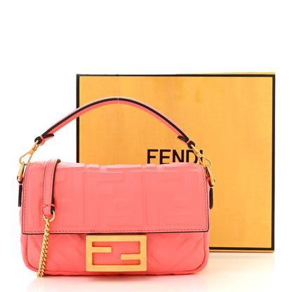 Fendi Nappa FF 1974 Embossed Mini Baguette Pink Dalia 11 of 11