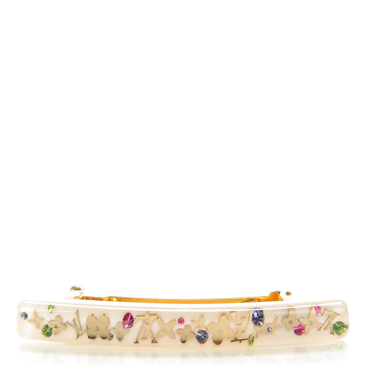 Resin Swarovski Inclusion Barrette PM White