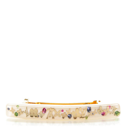 Louis Vuitton Resin Swarovski Inclusion Barrette PM White 1 of 5