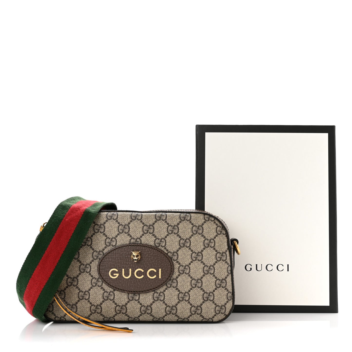 GG Supreme Monogram Web Neo Vintage Shoulder Bag Beige New Acero Crop