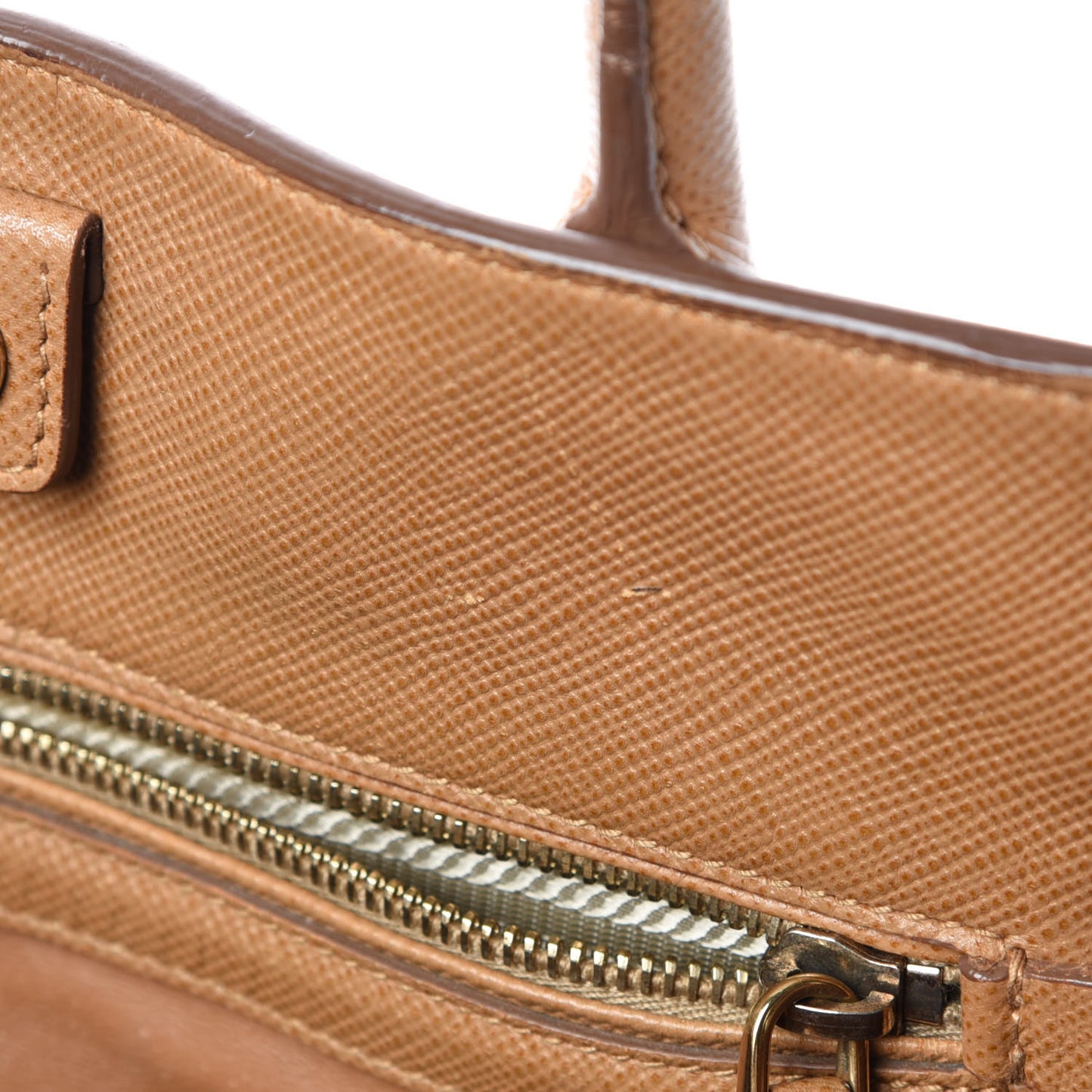 Saffiano Cuir Open Promenade Tote Caramel