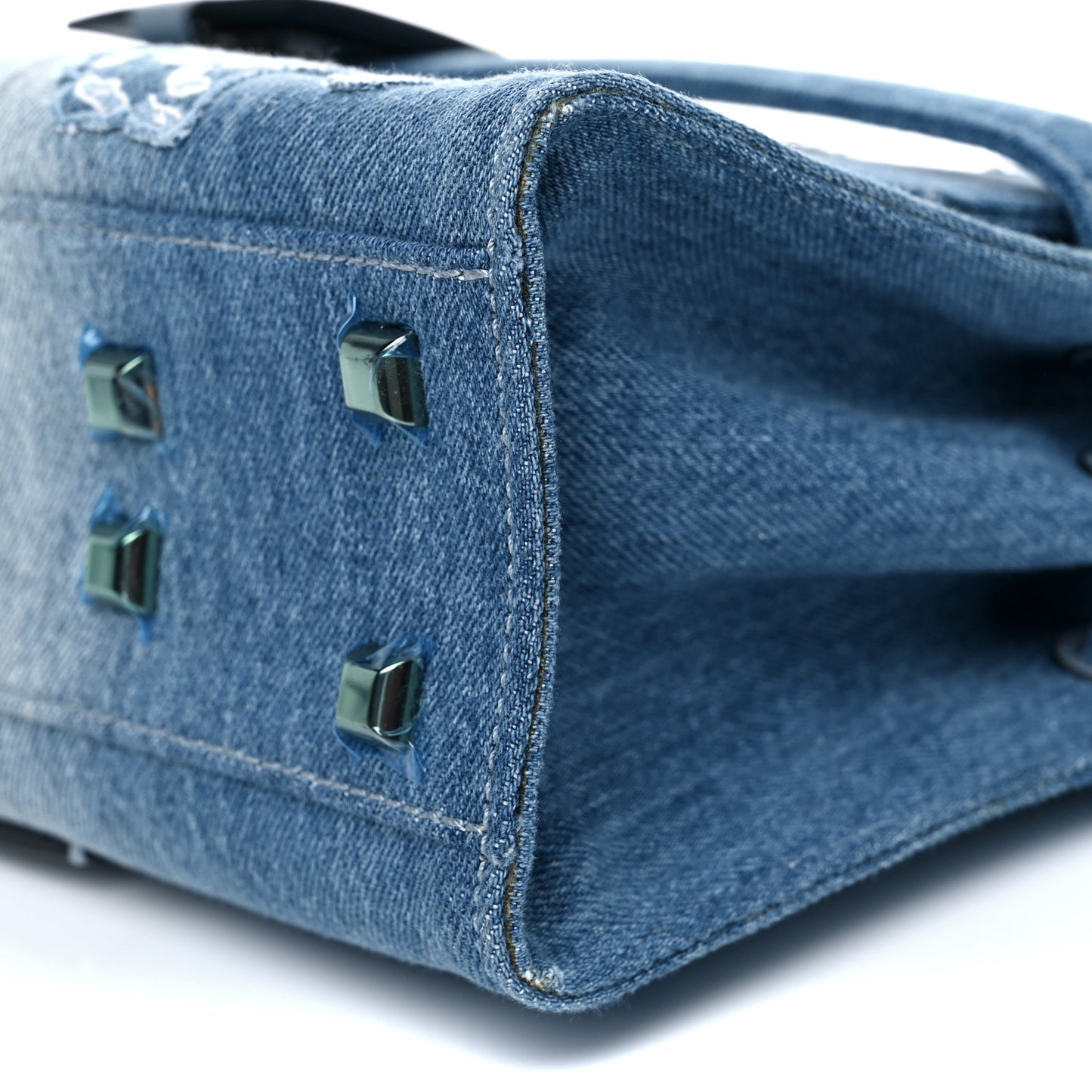 Denim Butterfly Small My Rockstud Frame Bag Light Blue