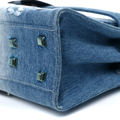 Valentino Garavani Denim Butterfly Small My Rockstud Frame Bag Light Blue 9 of 9