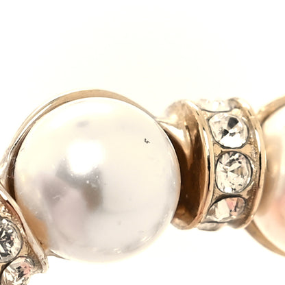 Chanel Pearl Crystal Nefertiti CC Drop Earrings Gold 5 of 5