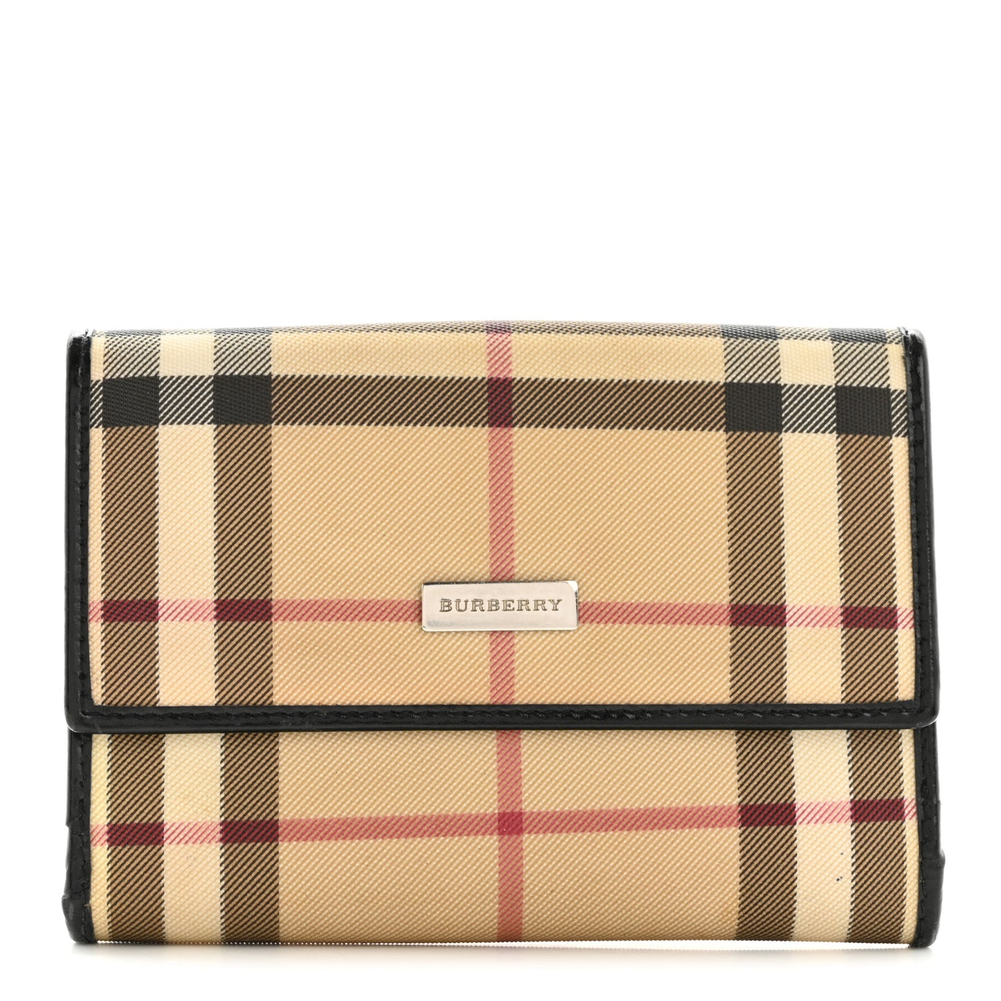 House Check Compact Wallet Black