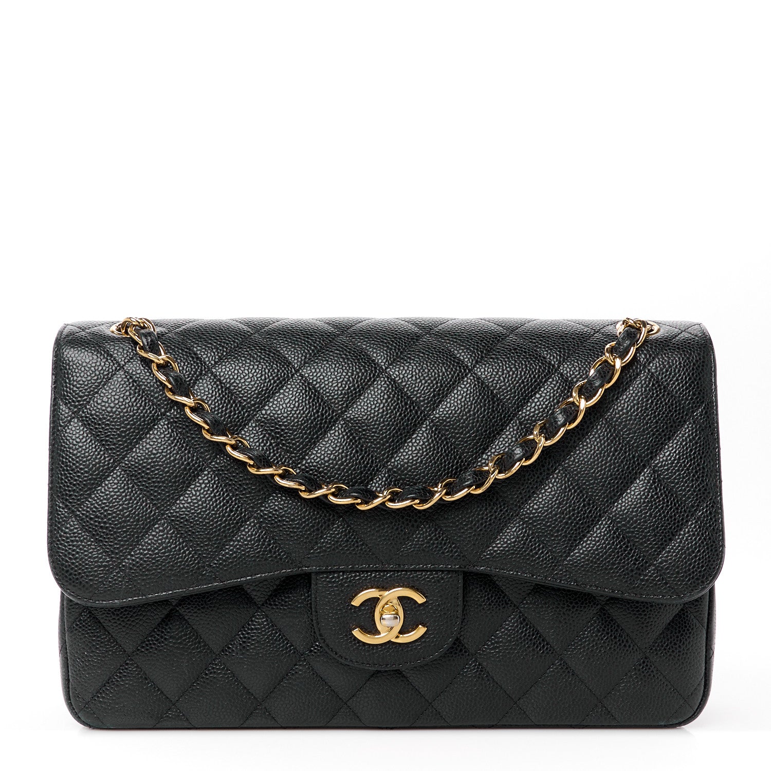 Chanel Caviar Quilted Jumbo Double Flap Black 1 of 14