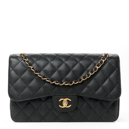 Chanel Caviar Quilted Jumbo Double Flap Black 1 of 14