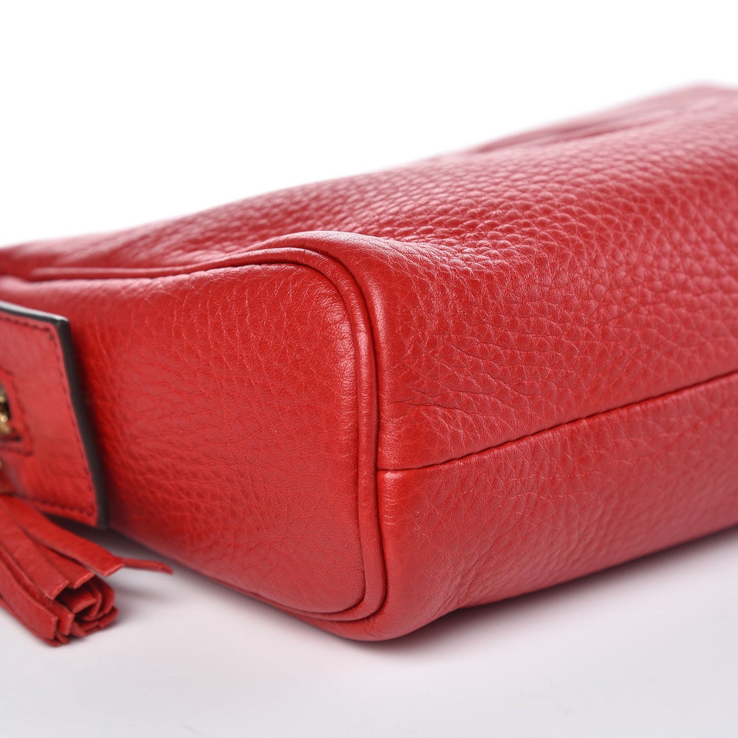 Pebbled Calfskin Soho Cosmetic Case Tabasco Red
