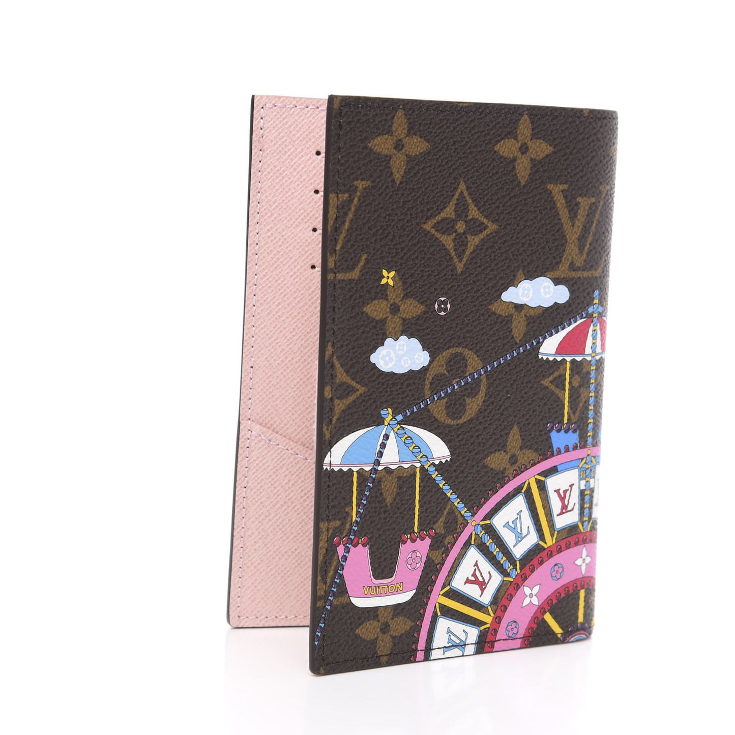 Monogram 2020 Christmas Animation Big Wheel Passport Cover Rose Ballerine
