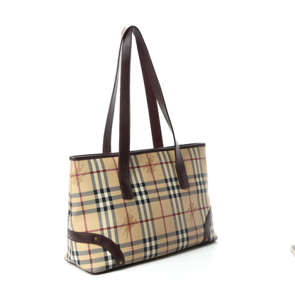 Burberry Haymarket Check Studded Tote Bag Chocolate 3 of 10