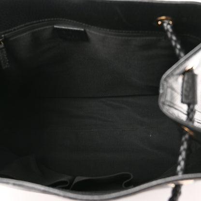 Gucci Calfskin Medium Braided Handle Gifford Tote Black 5 of 10