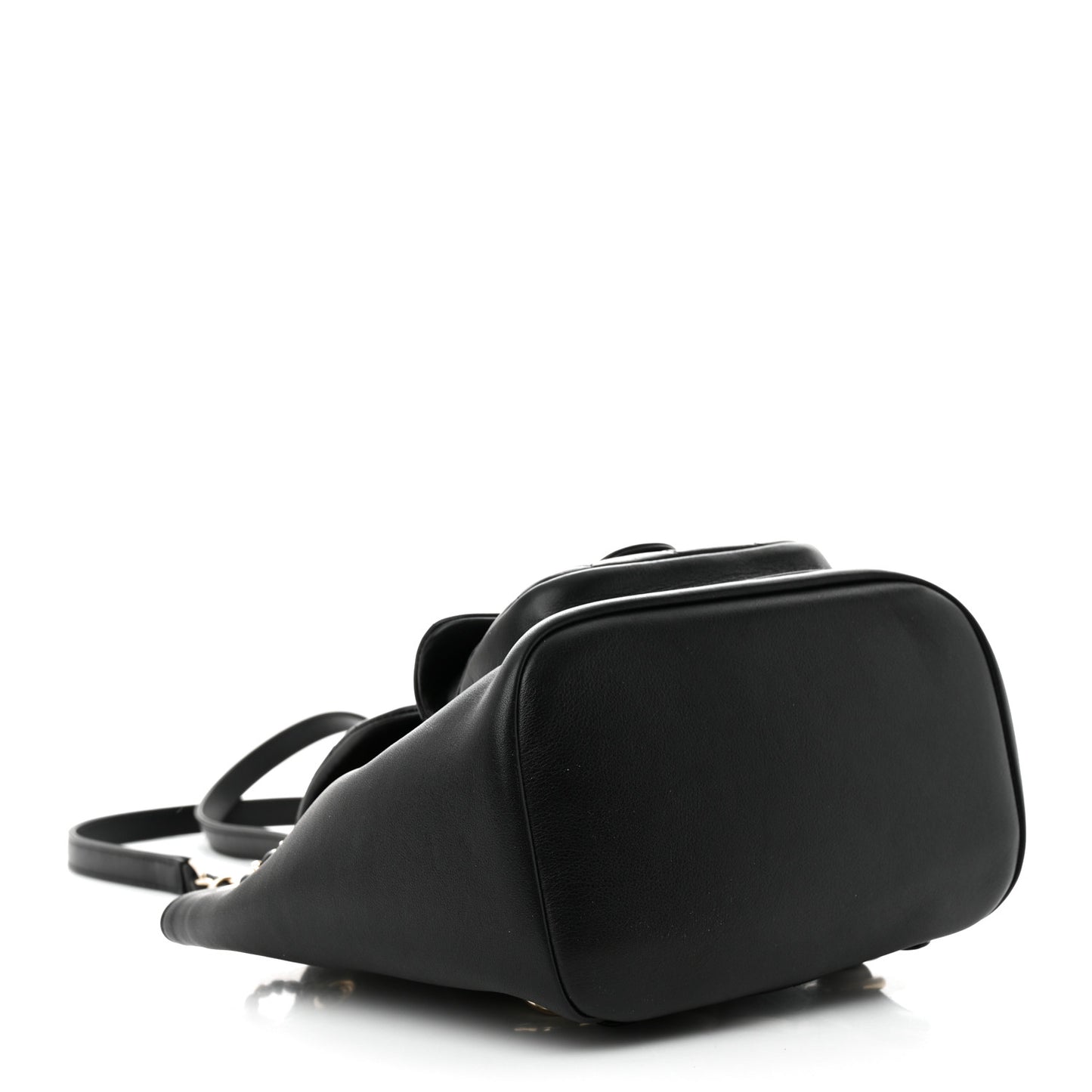 Lambskin Quilted Small Duma Drawstring Backpack Black