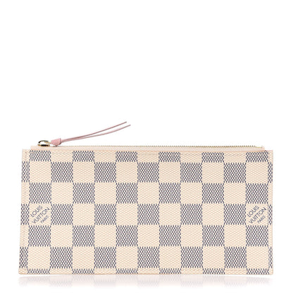 Louis Vuitton Damier Azur Felicie Chain Wallet Zippered Insert Rose Ballerine 1 of 6