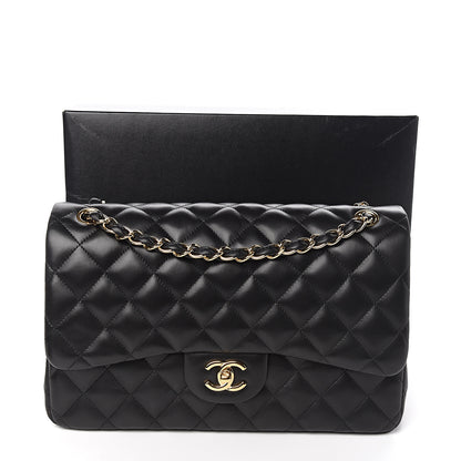 Chanel Lambskin Quilted Jumbo Double Flap Black 10 of 10