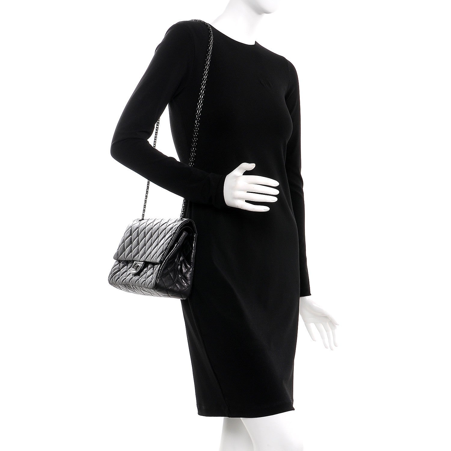 Chanel Metallic Aged Calfskin 2.55 Reissue 226 Flap So Black 2 of 9