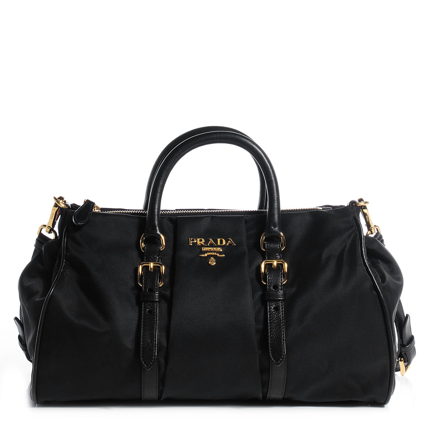 Tessuto Nylon Shopping Satchel Black