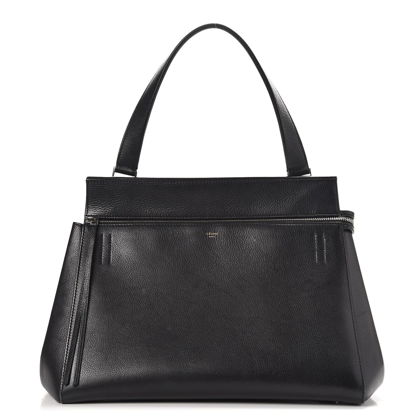 Supple Calfskin Medium Edge Shoulder Bag Black